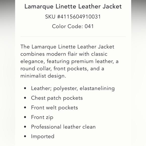 Leather Anthropologie NWT Lamarque Linette Leather Jacket size XL. - Picture 5 of 11